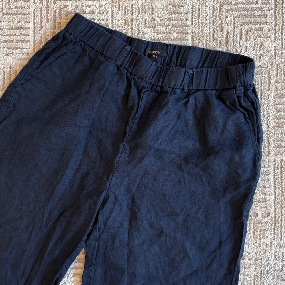 Quince 100% European Linen Pants Deep Navy Blue - Picture 6 of 12